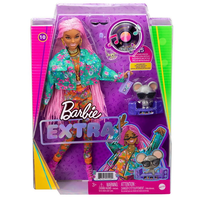 Mattel - PAPUSA BARBIE EXTRA STYLE CODITE IMPLETITE