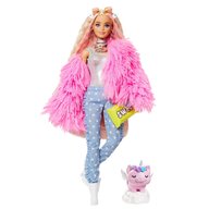 Mattel - Papusa Barbie Fluffy Pinky , Extra style, Multicolor