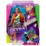 Mattel - Papusa Barbie , Extra style,  Cu par albastru carliontat, Multicolor - 1