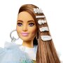Mattel - Papusa Barbie , Extra style,  Cu rochie curcubeu, Multicolor - 4