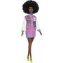 Mattel - Papusa Barbie Fashonista,  Cu par afro, Cu jacheta lila - 2