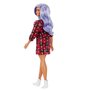 Mattel - Papusa Barbie Fashonista,  Cu parul mov, Cu rochita cu stelute - 4