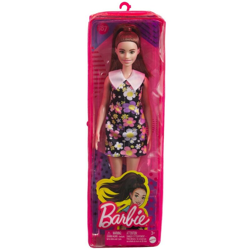 Mattel - PAPUSA BARBIE FASHIONISTA SATENA CU ROCHIE CU IMPRIMEU FLORAL