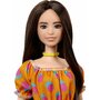 Mattel - Papusa Barbie Fashonista,  Satena, Cu rochita cu buline, Portocaliu - 4
