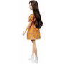 Mattel - Papusa Barbie Fashonista,  Satena, Cu rochita cu buline, Portocaliu - 6
