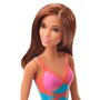 Mattel - Papusa Barbie , Satena, Cu costum de baie rosu-albastru - 3
