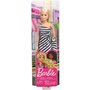 Mattel - Papusa Barbie Tinute stralucitoare , Blonda, Cu rochita alb-negru - 2