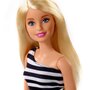 Mattel - Papusa Barbie Tinute stralucitoare , Blonda, Cu rochita alb-negru - 4