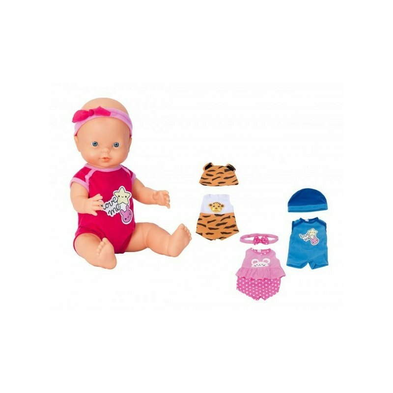 Falca - papusa bebe 40 cm cu 3 seturi de haine de schimb