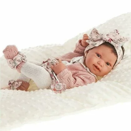 Papusa Bebe Realist Pipa Cu Perina Alba, corp realist anatomic, Antonio Juan