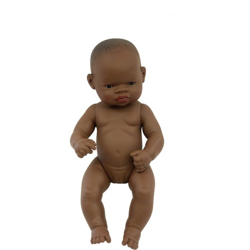 Miniland - Papusa Bebelus african Fata 32 cm