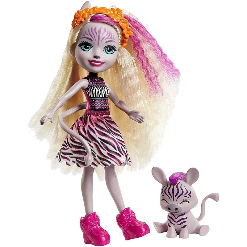 Enchantimals - Papusa Zadie Zebra Cu figurina Ref by Mattel