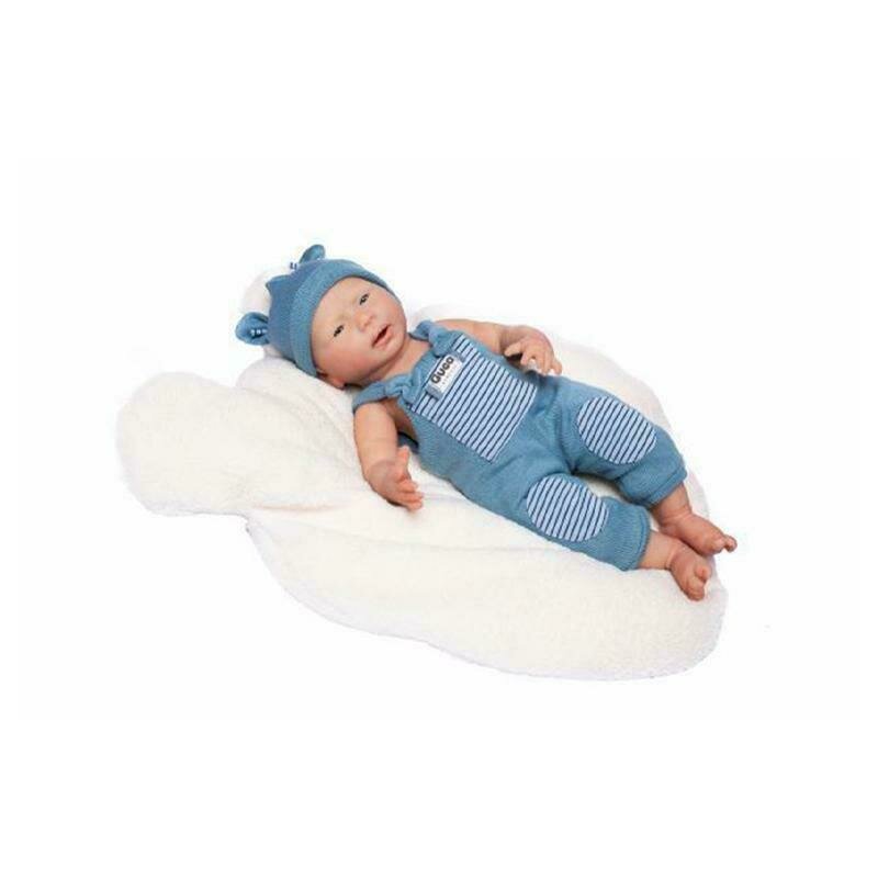 Guca - papusa nou-nascut hiper-realist silicone reborn david cu salopeta tricotata 46 cm