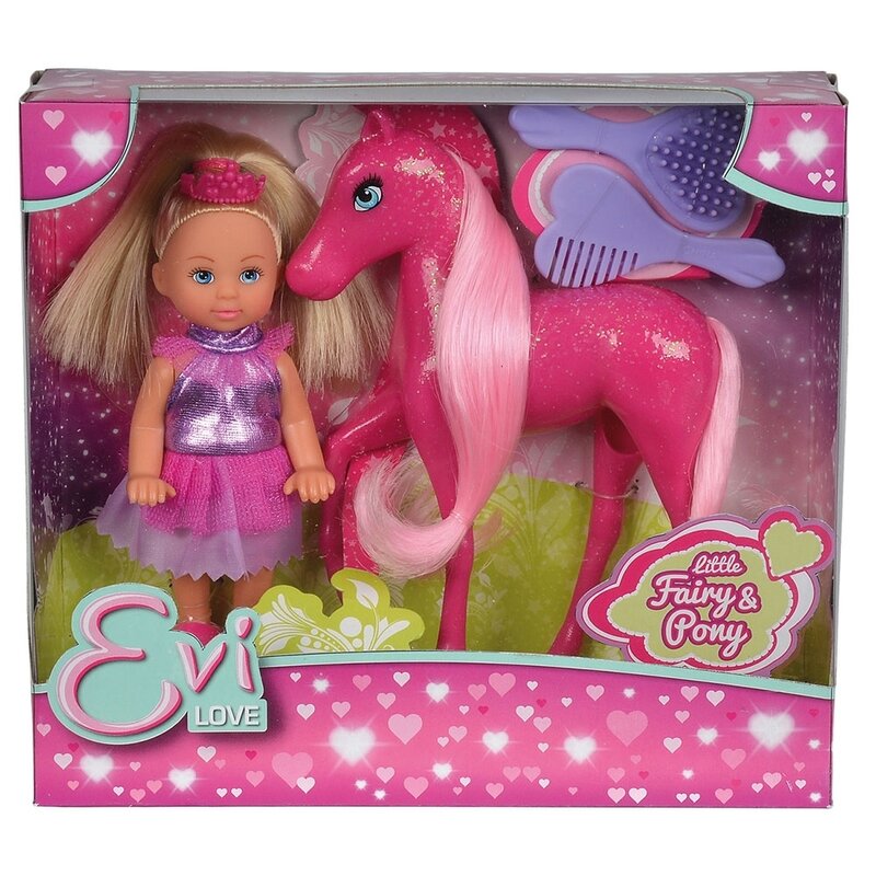 Simba - papusa evi love fairy 12 cm cu ponei pony si accesorii