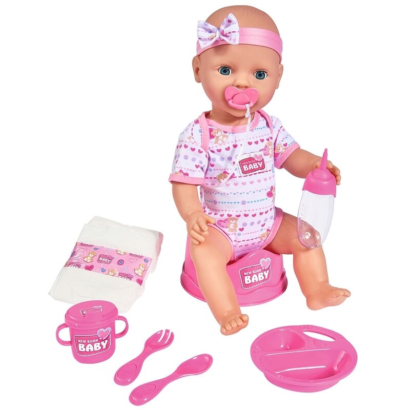 Simba - papusa bebelus baby doll, cu accesorii, 43 cm