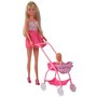 Papusa Simba Steffi Love Baby Walk 29 cm roz cu carucior si accesorii - 1