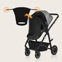 Parasolar, Lionelo, Pentru carucior, Material textil, Cu protectie UPF 50+, 53 x 51 cm, Negru - 13