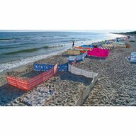 Springos - Paravan pentru plaja pliabil 8 m multicolor 