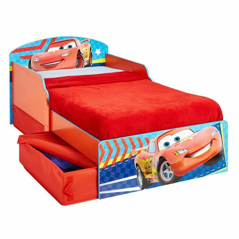 Worlds apart - patut junior cu 2 sertare disney cars din mdf, 140x70 cm
