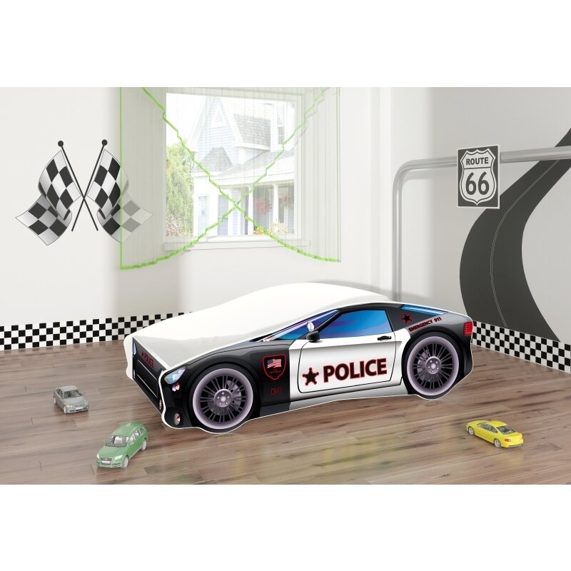 Mykids - pat tineret race car 03 police , 160x80 cm