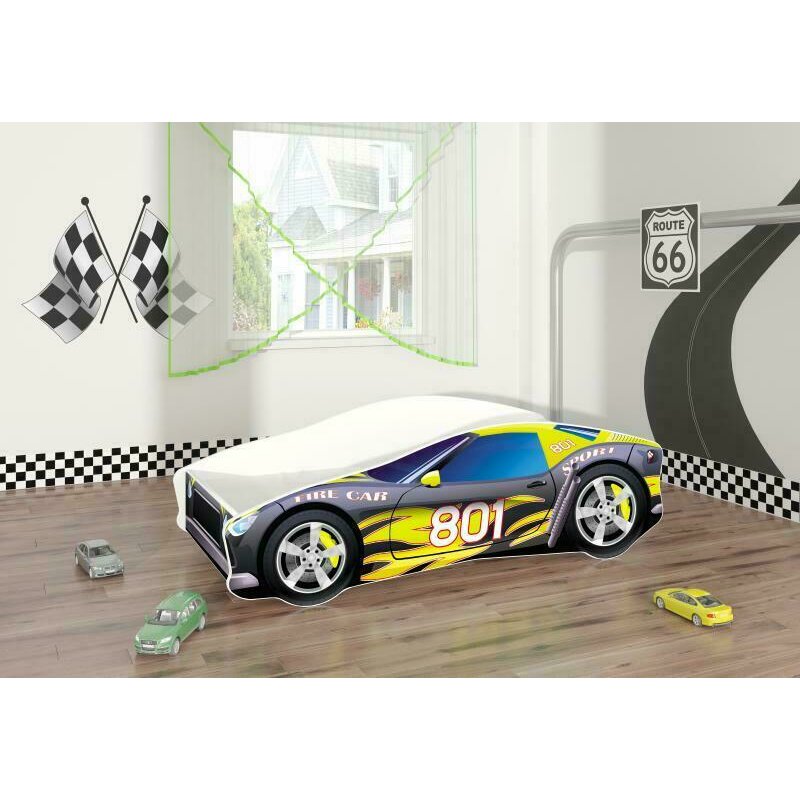 Mykids - pat tineret race car 06 black , 160x80 cm