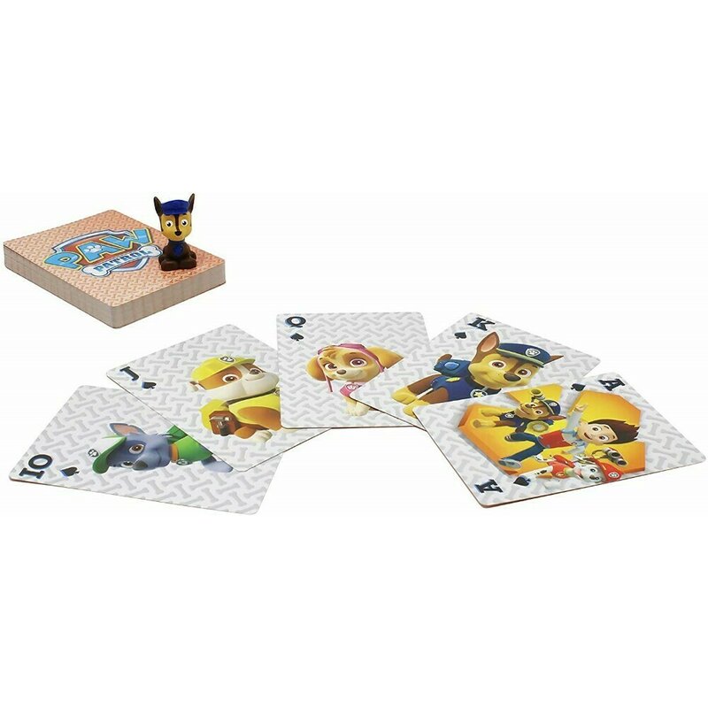 Spin master - carti de joc jumbo , paw patrol , cu figurina in cutie de metal, multicolor