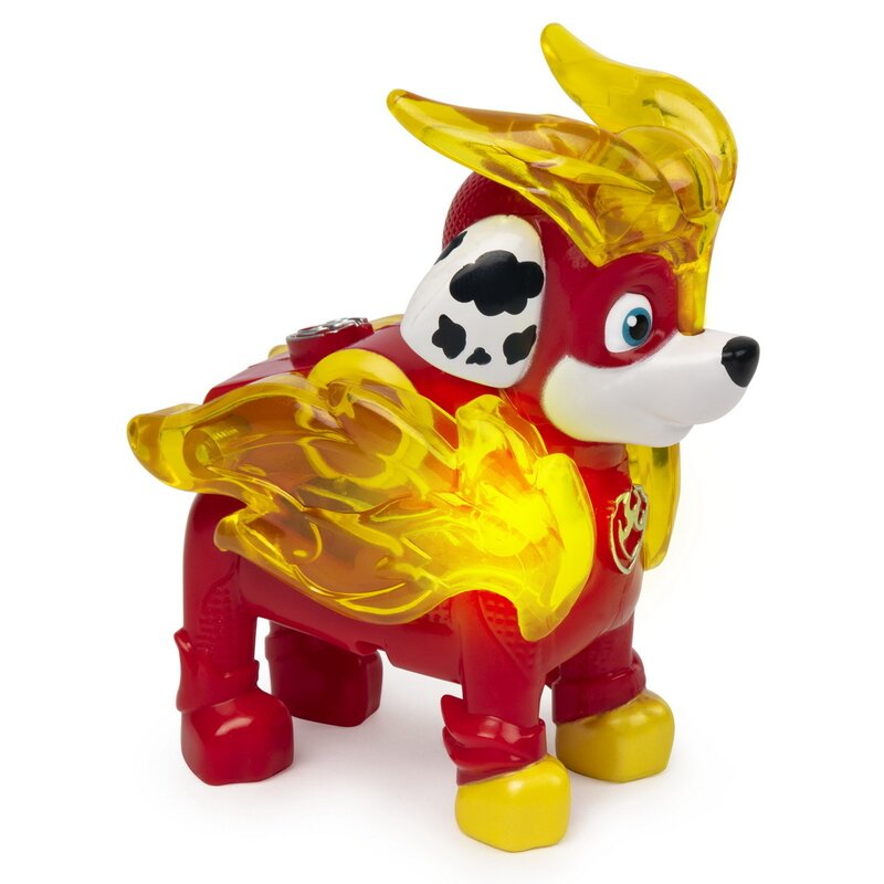Spin master - figurina interactiva marshall , paw patrol , charged up, rosu