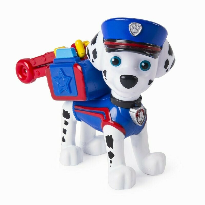 Spin master - figurina marshall , paw patrol , in uniforma de politie