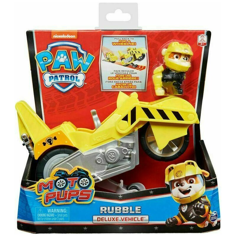 Spin master - motocicleta , paw patrol, cu figurina rubble