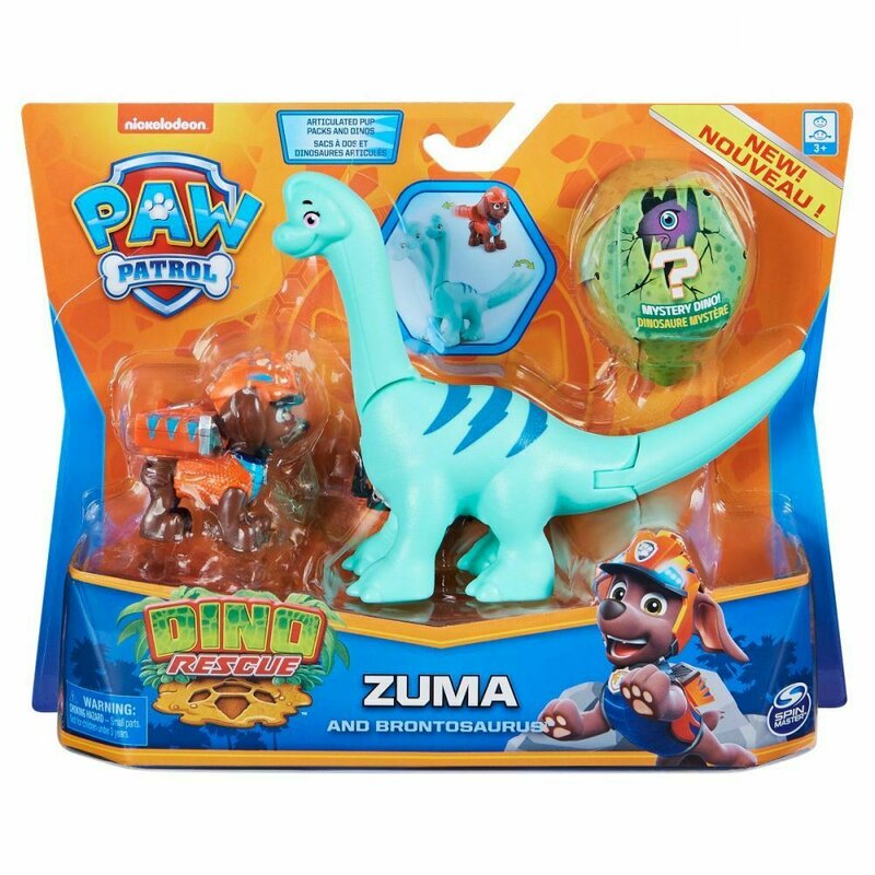 Spin Master - Set figurine Zuma , Paw Patrol , Cu dinozaurul Brontosaurus