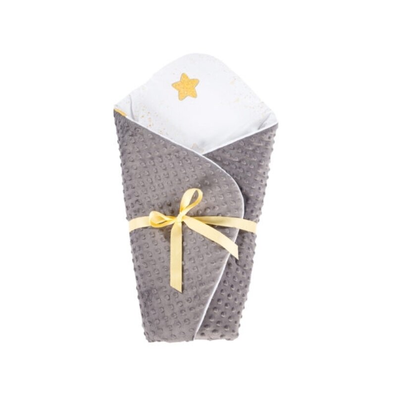 Klups - paturica de infasat my star din bumbac, 75x75 cm, gri