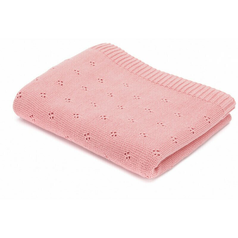 Fillikid - patura tricotata 100% bumbac,100x80cm, pink flower