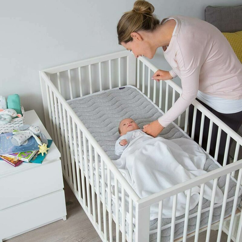 Clevamama - paturica waffle weave din bumbac, 90x70 cm, alb