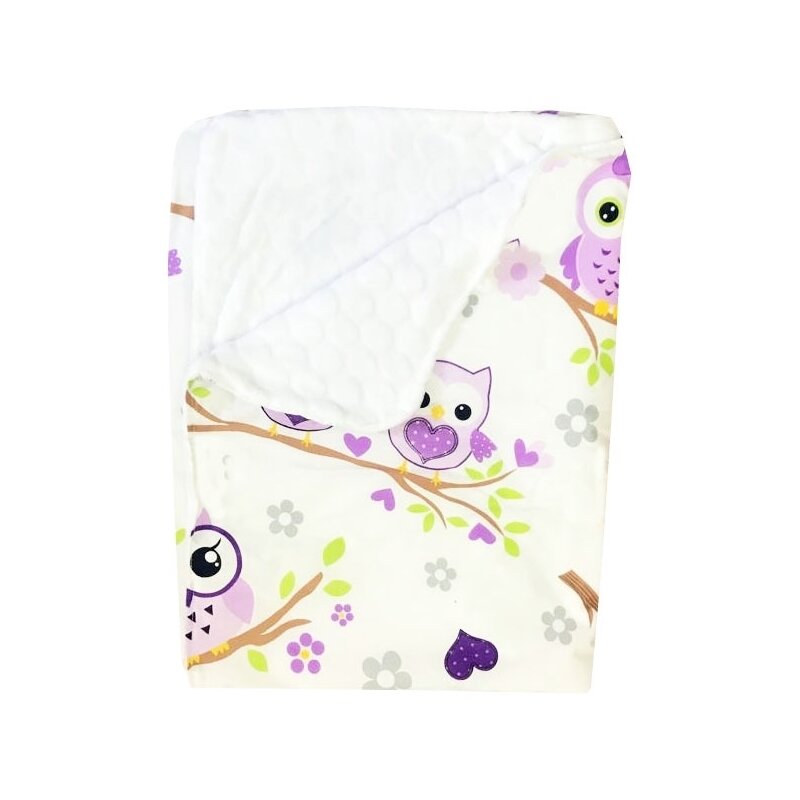 Deseda - paturica dubla bumbac - cocolino bufnite mov