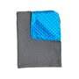 Paturica dubla bumbac tricotat - mincky albastru - 1