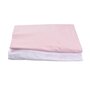 Set 2 cearsafuri bumbac 100% alb roz patut 120x60 cm - 1