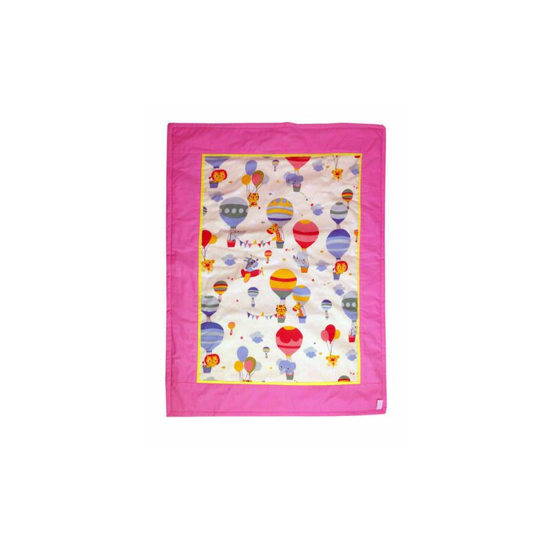 Kidsdecor - paturica misa cu balonase din bumbac, 100x80 cm, roz