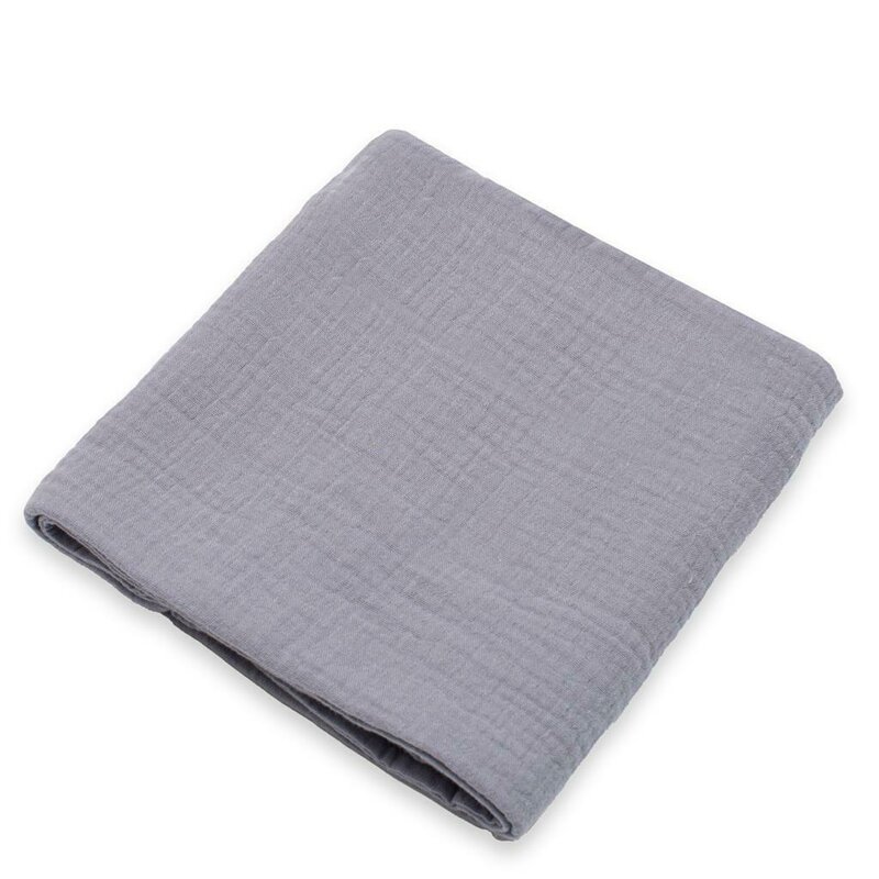 Paturica moale bebe, New Baby, Cu multiple intrebuintari, 60x60 cm, Din muselina, 100% bumbac, Grey