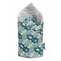 Paturica nou-nascut Sensillo Velvet Wrap Ornamente Albastre 75x75 cm - 4