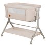Patut co-sleeper, Lionelo, Leonie Plus, Pliabil, Cu sistem de leganare, Cu setare unghiulara, Reglabil in 6 pozitii pe inaltime, Conform cu standardele europeane de securitate EN1130 si EN16890, Bej - 3