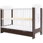 Patut copii din lemn Hubners Calisto Ursulet 120x60 cm maro cu sertar - 1