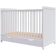 Patut copii din lemn Hubners Paula 120x60 alb cu sertar