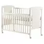Patut din lemn bebe, 120x60 cm, Cu laterala culisanta, Din pin si mdf, Cu roti, Sina dentitie, Stabil si rezistent, White, FreeON, Mia - 1