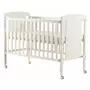 Patut din lemn bebe, 120x60 cm, Cu laterala culisanta, Din pin si mdf, Cu roti, Sina dentitie, Stabil si rezistent, White, FreeON, Mia - 5