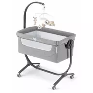 Patut cu leganare, Cullami, co-sleeper 2 in 1, Cu laterala culisanta, Cu setare unghiulara, Cu roti, Reglabil in 8 pozitii pe inaltime, Gri