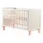 Patut din lemn bebe, 120x60 cm, Transformabil, Cu bariera de siguranta,  Din lemn de pin si mdf, Stabil si rezistent, White, FreeON, Ava - 2