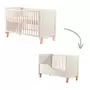 Patut din lemn bebe, 120x60 cm, Transformabil, Cu bariera de siguranta,  Din lemn de pin si mdf, Stabil si rezistent, White, FreeON, Ava - 1
