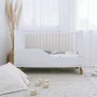 Patut din lemn bebe, 120x60 cm, Transformabil, Cu bariera de siguranta,  Din lemn de pin si mdf, Stabil si rezistent, White, FreeON, Ava - 11