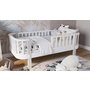 Patut din lemn junior, 160x80 cm, Cu bariera de protectie, Din lemn de fag, Gri, YappyKids, YappyEtude - 2