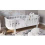 Patut din lemn junior, 160x80 cm, Cu bariera de protectie, Din lemn de fag, Gri, YappyKids, YappyEtude - 2